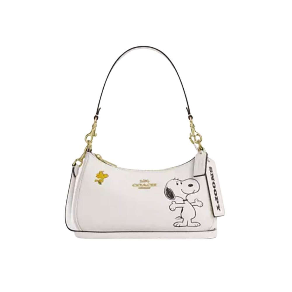 SOLD 💕Coach x Peanuts Teri Shoulder Bag Snoopy CBJ76 Chalk Multi NWT Authentic - Picture 1 of 16